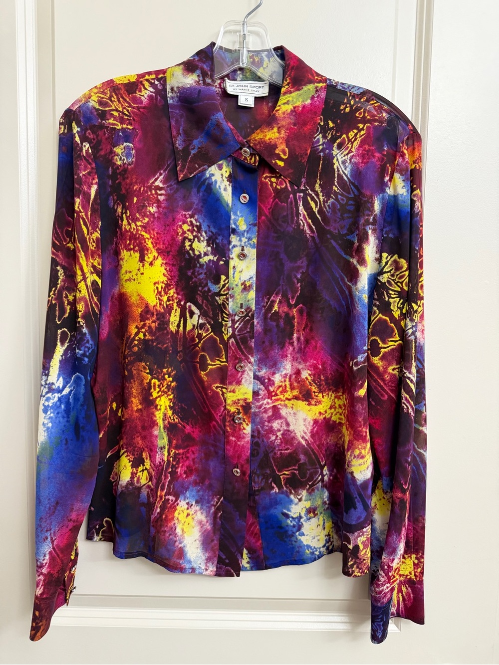 St. John Sport by Marie Gray Multicolor Abstract Button-Down Shirt